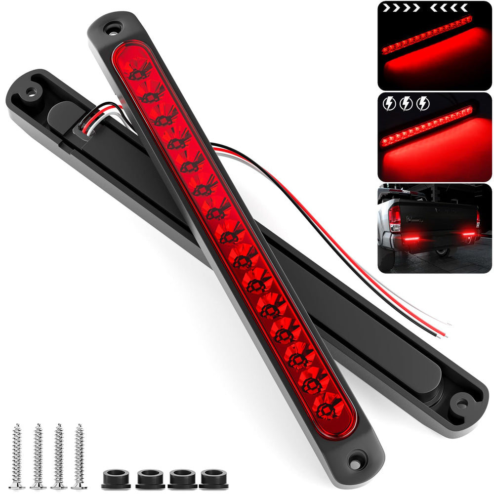 PSEQT 10-inch LED trailer brake light bar mounted on a vehicle, enhancing braking visibility