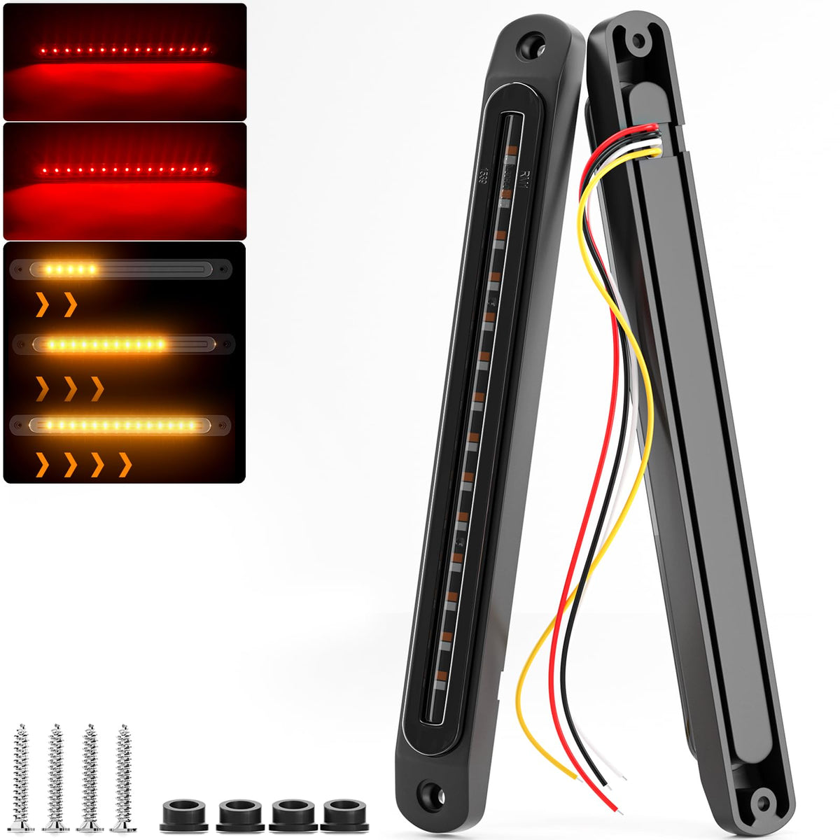 PSEQT 10 inch LED trailer tail light bar on trailer for reliable braking and signaling.
