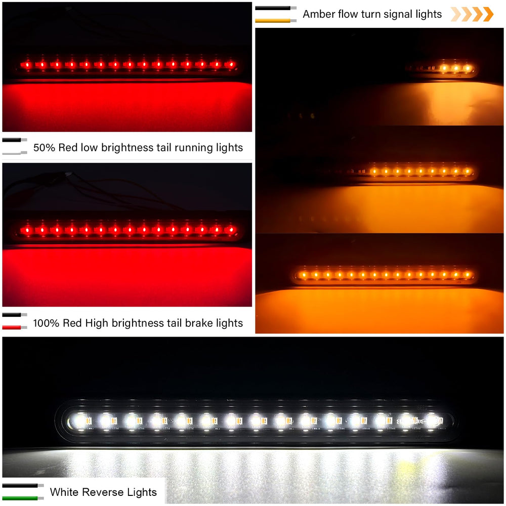 PSEQT 10-inch ultra-thin LED strip provides bright, space-saving brake and tail lighting.