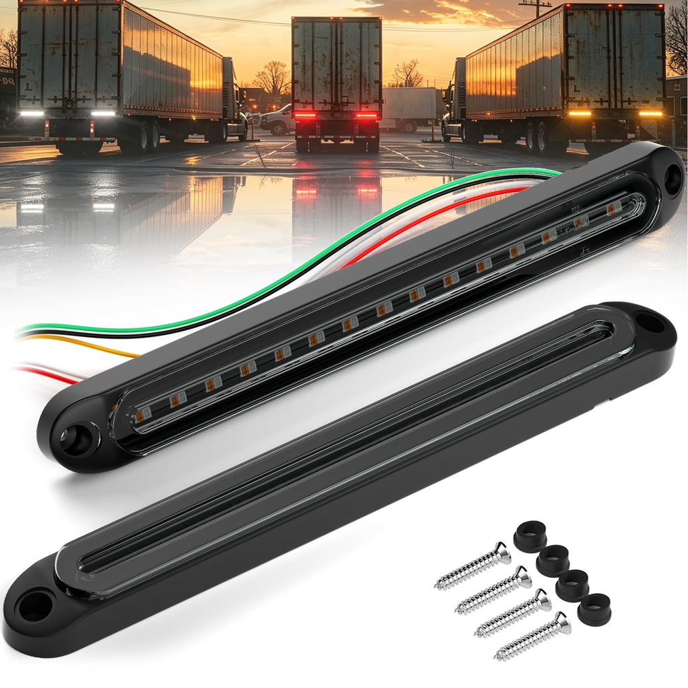 PSEQT 3-color trailer tail light bar in amber red white for versatile signaling on trailers.