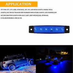 PSEQT blue LED rock strip underglow accents for Wrangler and SUV.