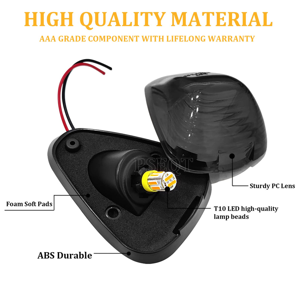PSEQT night driving visibility from smoked amber roof marker light