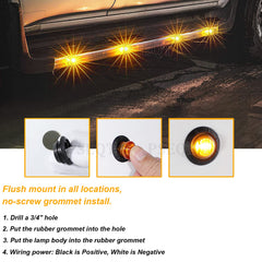 PSEQT 20-pack amber trailer markers for multiple vehicles.