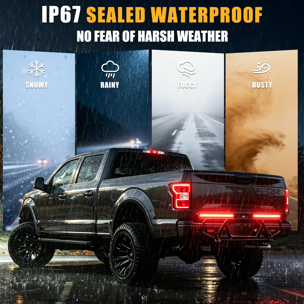 PSEQT red tail brake light activates instantly for improved braking visibility.