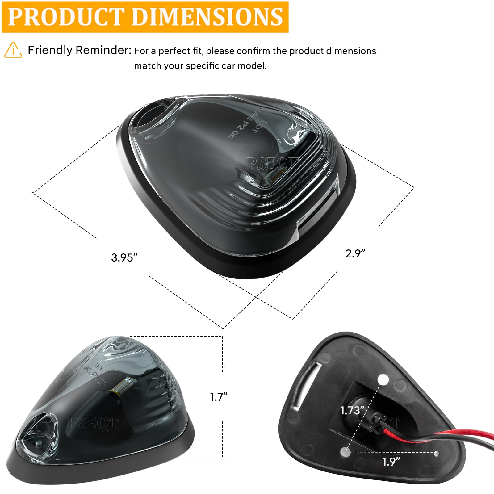 PSEQT smoked amber top clearance light adds rugged look and clear signaling