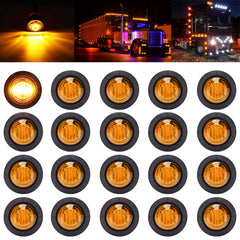 PSEQT amber trailer marker light close-up with three LEDs for bright night visibility.