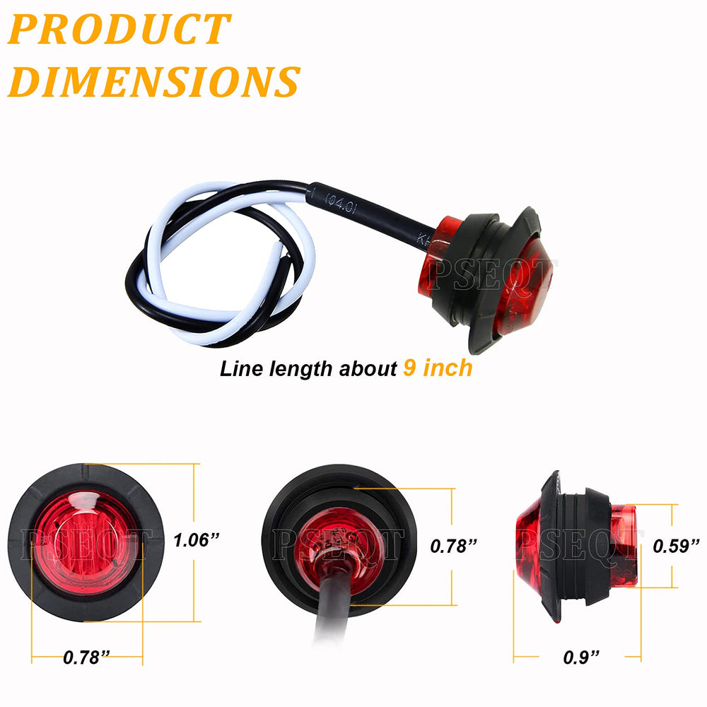 PSEQT versatile trailer marker lights suitable for trailers, trucks, RVs and more.