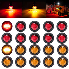 PSEQT trailer marker lights red and amber pack for enhanced night visibility.