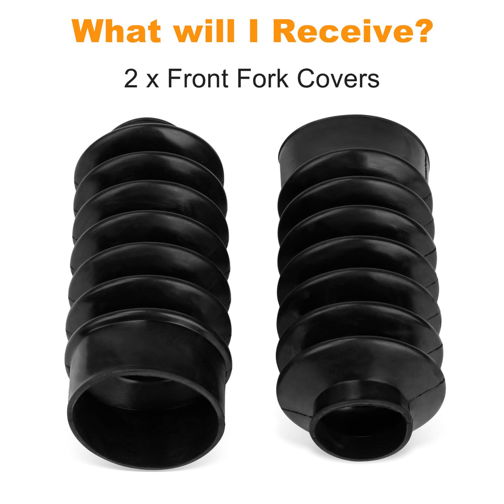 PSLER 2-pack fork gaiters for 39mm forks, versatile protection.