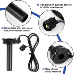 PSLER aluminum-rubber construction throttle provides long-lasting durability and comfortable grip.