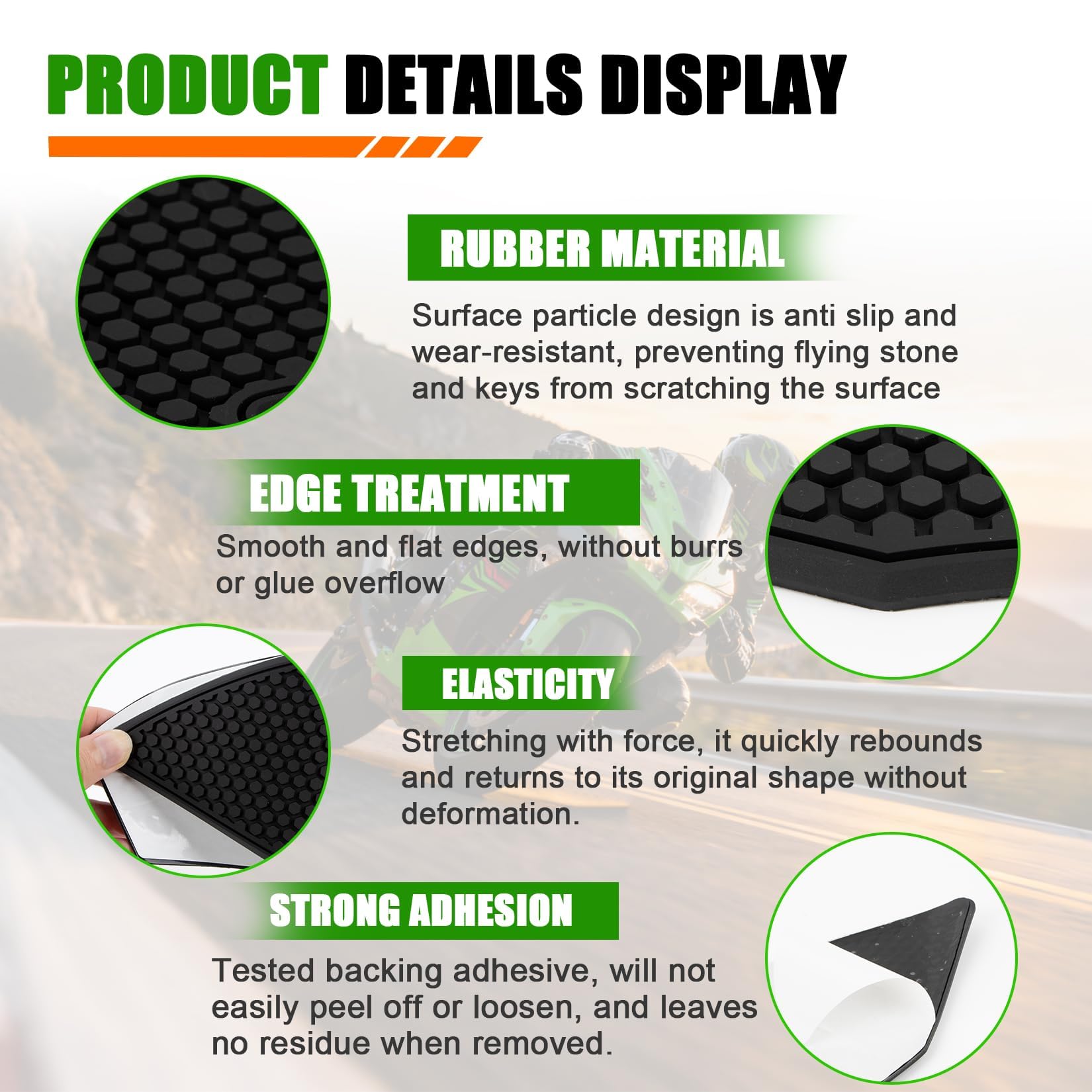 PSLER anti-slip tank grips for ZX-6R boost riding stability