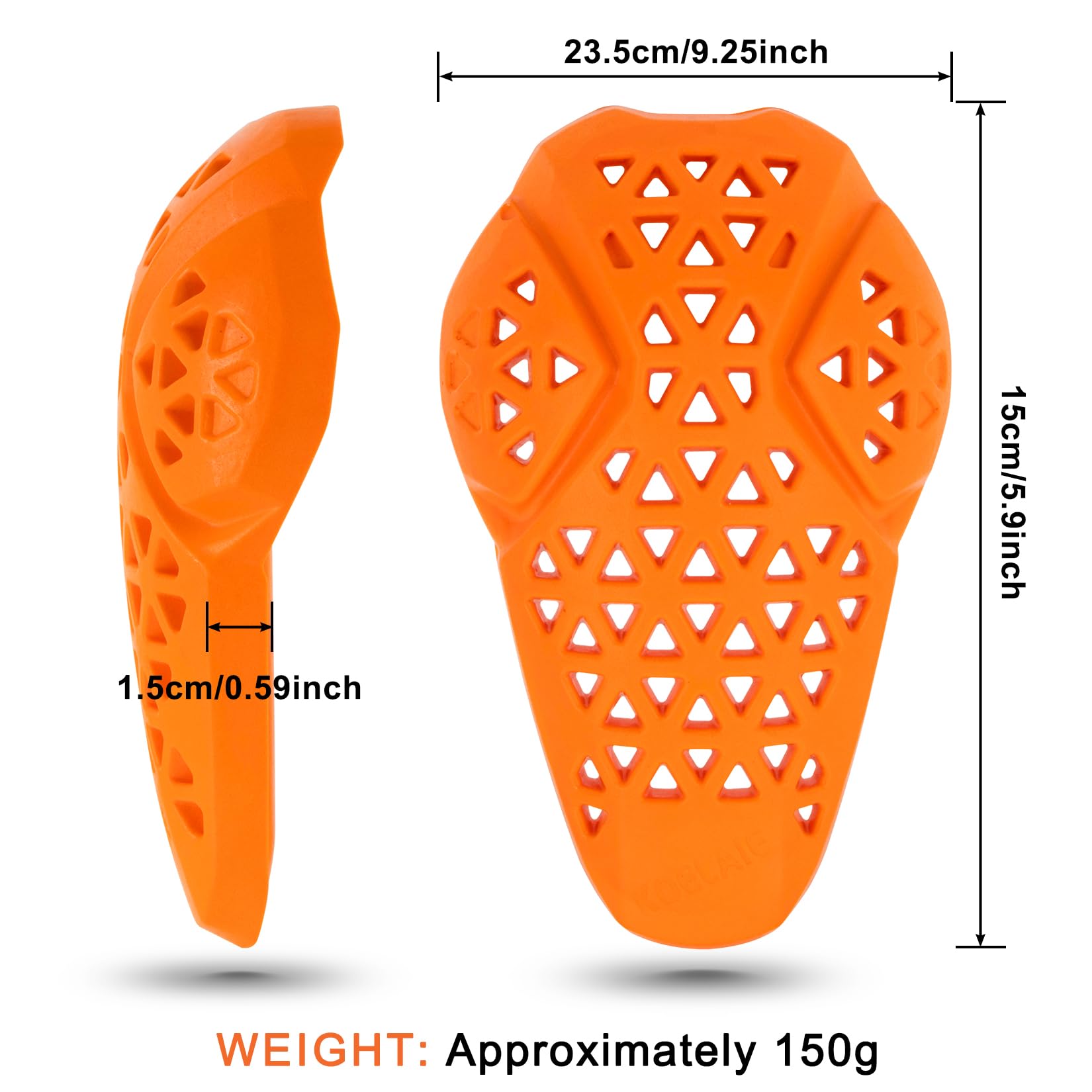 PSLER jacket insert top view showing streamlined armor for versatile motorcycle protection