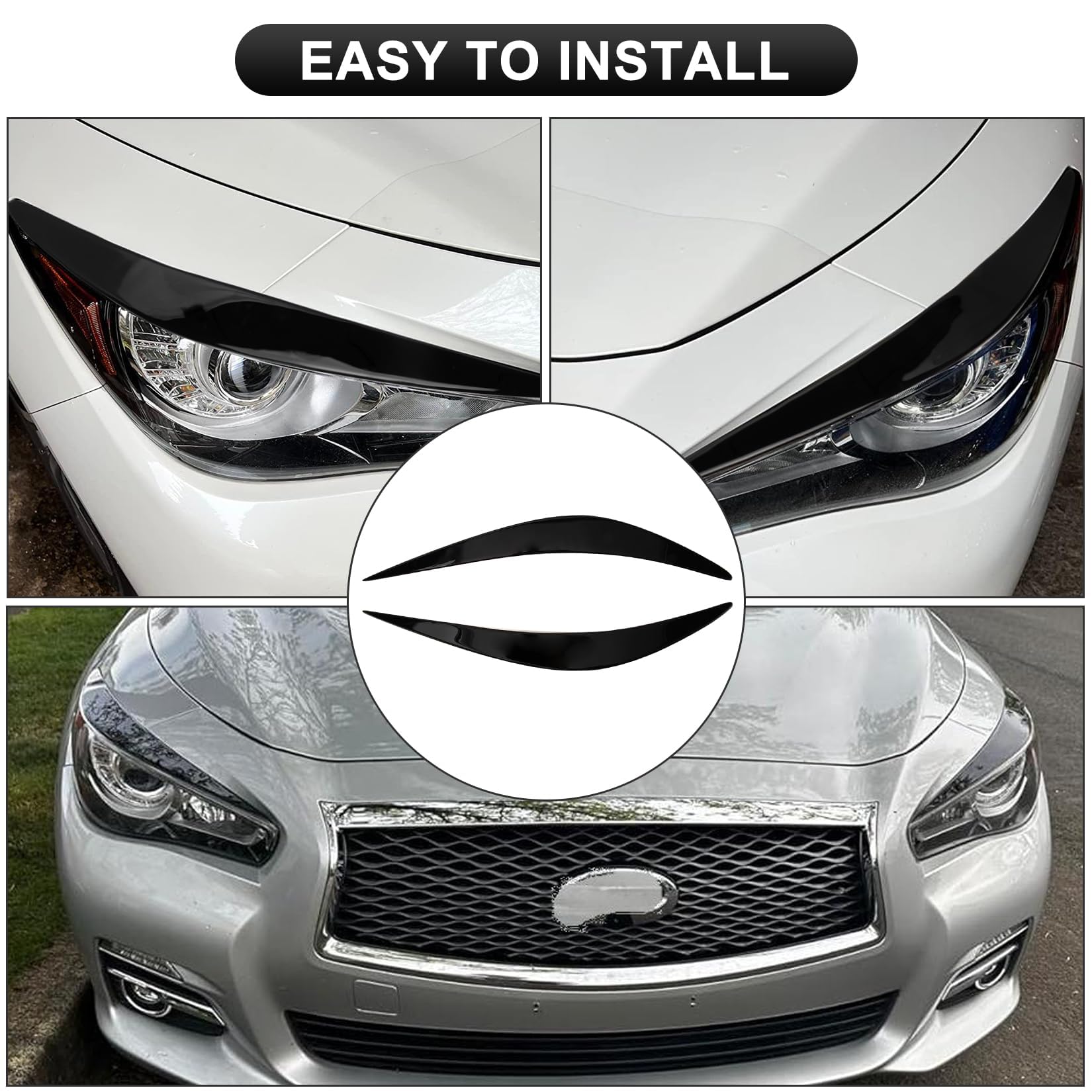PSLER durable PC eyelids resist elements for Infiniti Q50 daily use.