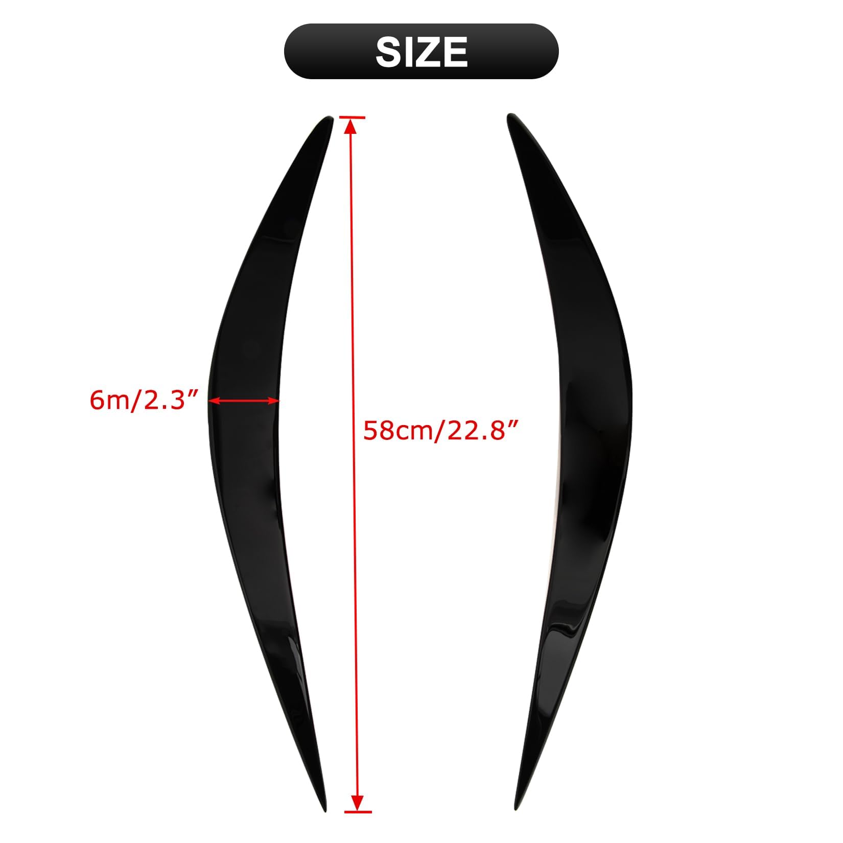 PSLER headlight eyebrow set includes matching trim for a cohesive look.