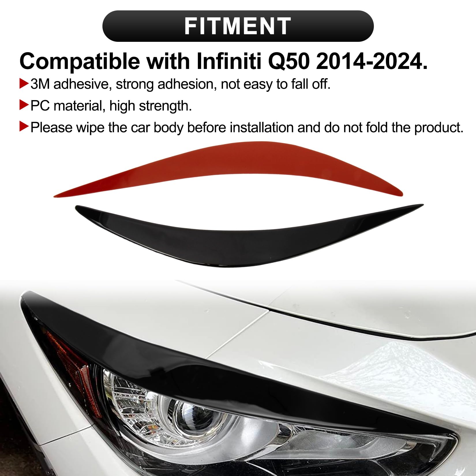 PSLER glossy eyelid Q50 rear view complements the overall front-end styling.