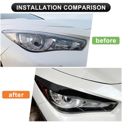 PSLER Q50 eyelids side angle shows aggressive styling and precise fit.
