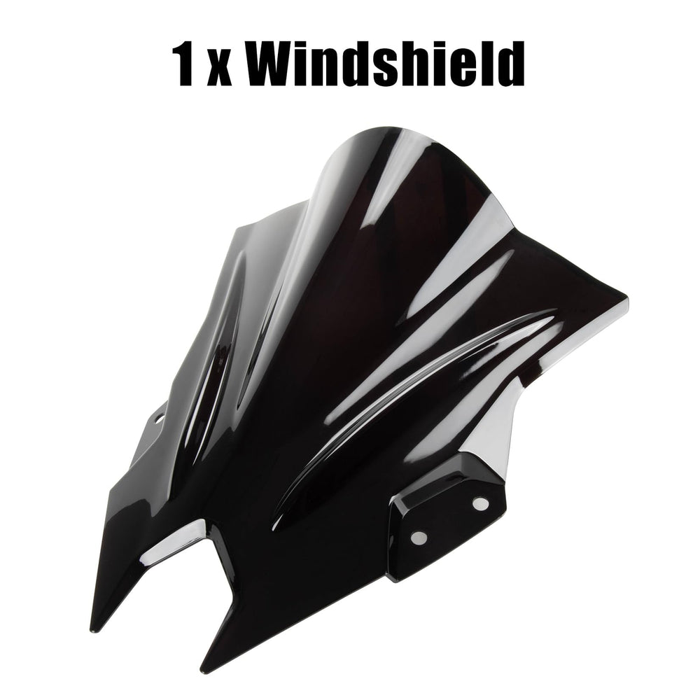PSLER Ninja500 SE windshield at 15-inch height delivering stable wind deflection on highways.