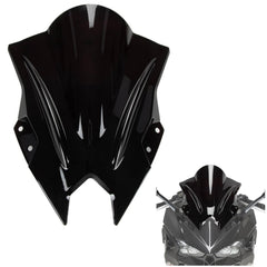 PSLER Ninja500 SE windshield double bubble front view improves aerodynamics and wind protection.
