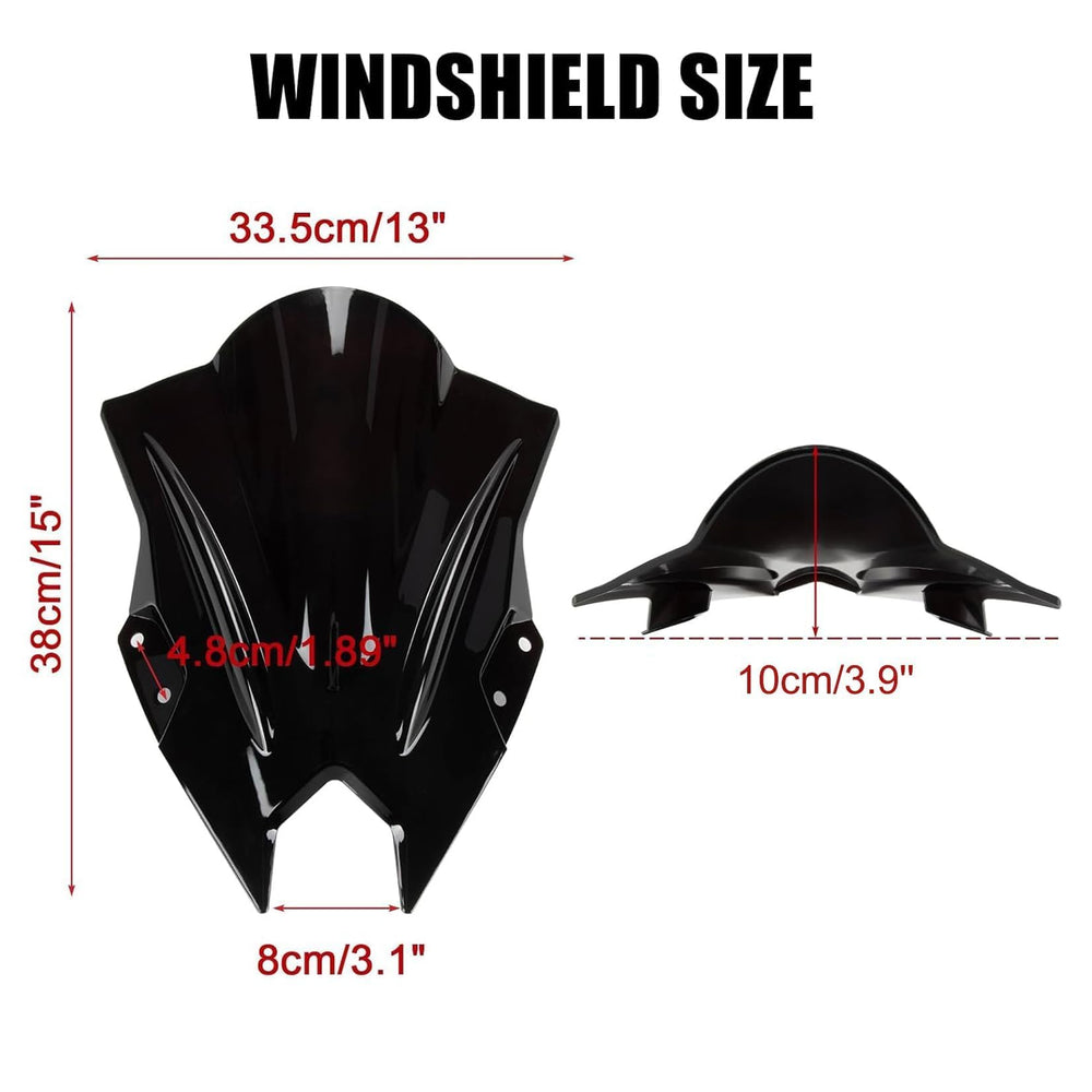 PSLER Ninja500 SE windshield in iridium color adds premium look and airflow benefit.