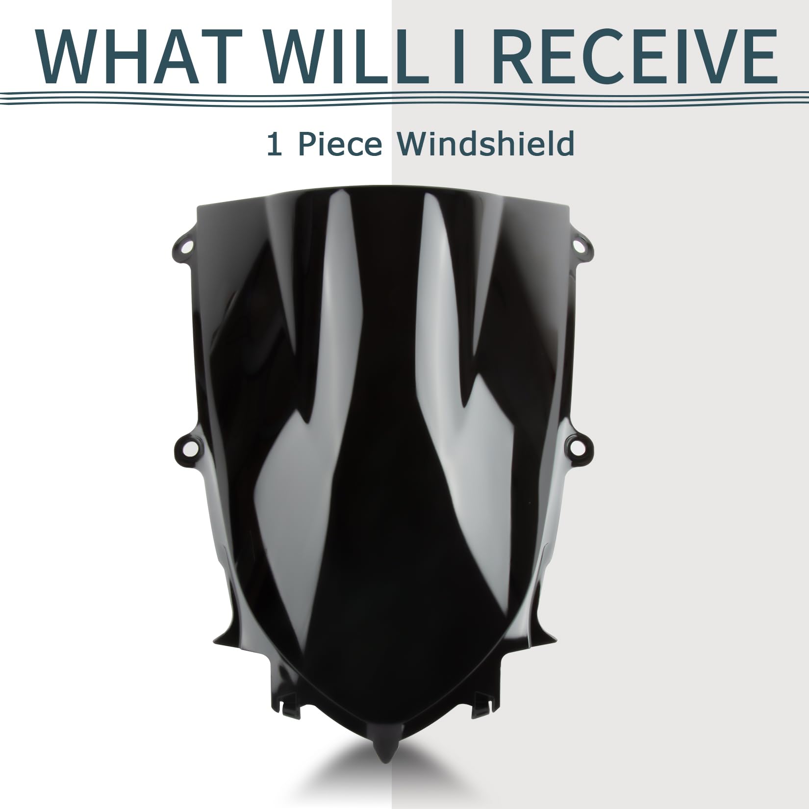 PSLER R7 front windshield black for smoother air flow on highways