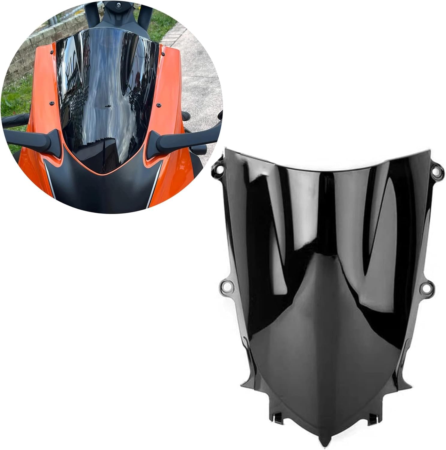 PSLER R7 front windshield blue tint reduces glare during city and highway riding
