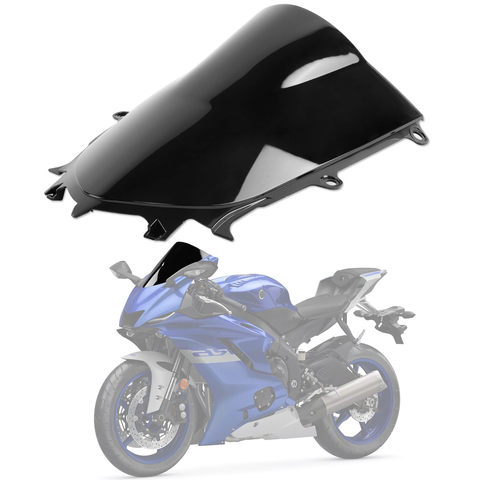 PSLER R7 front windshield clear view with wind deflection for confident rides