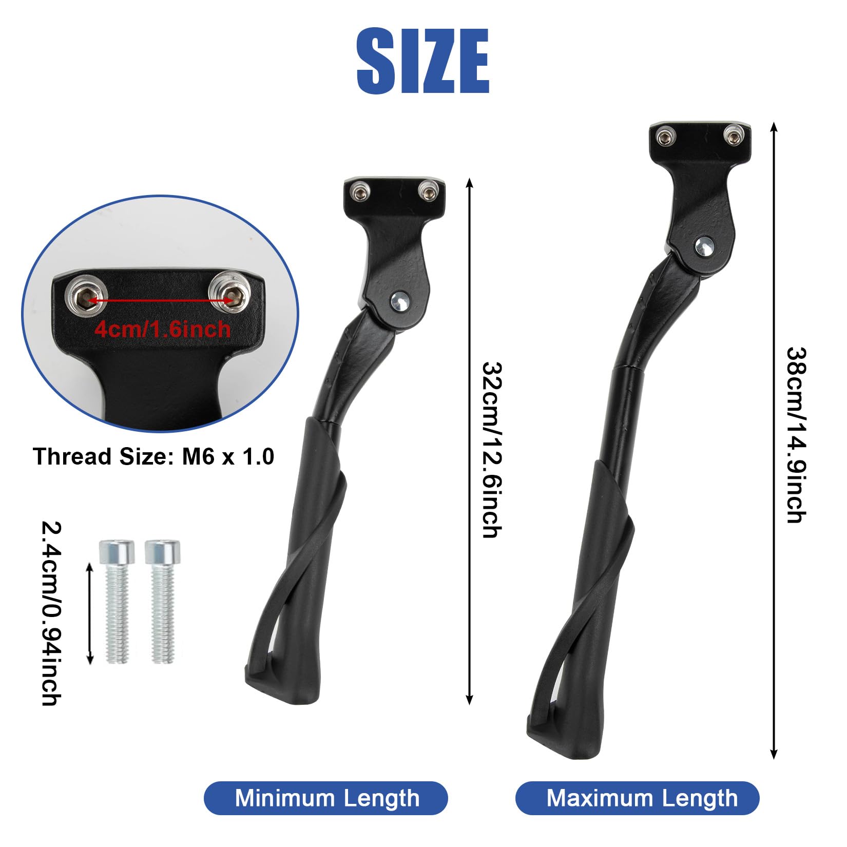 PSLER Ridstar Q20 kickstand height adjustable up to 5 cm for fit.