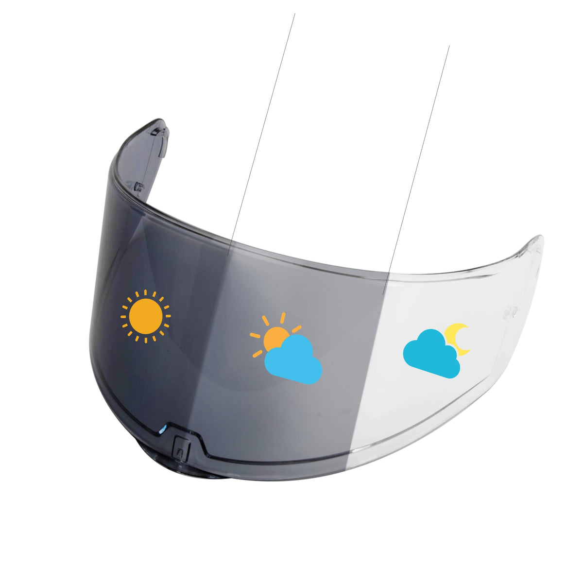 PSLER Sedici Strada 2 visor with electroplated finish offering clear day and night visibility