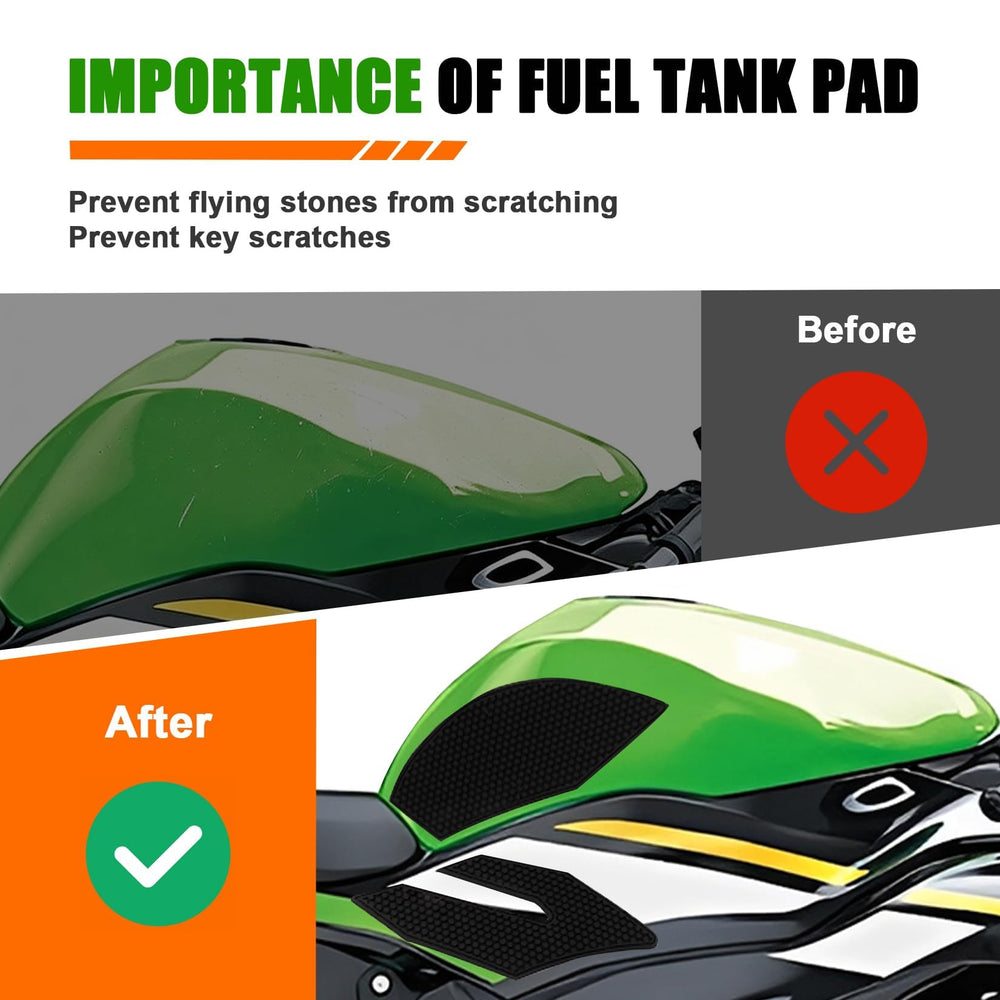 PSLER tank pad textured pattern on ZX-6R for knee grip