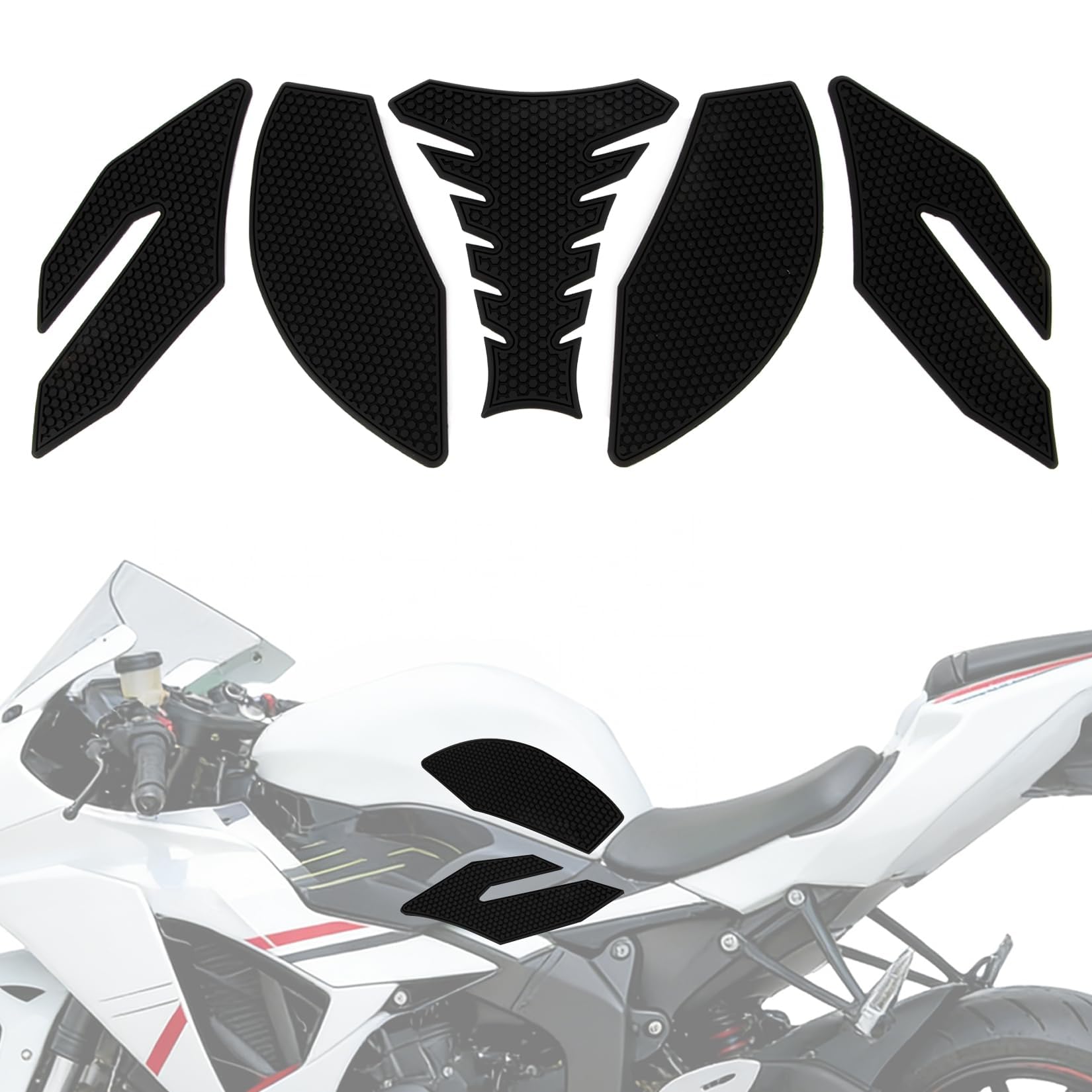 PSLER tank pads for ZX-6R side view improve grip during cornering