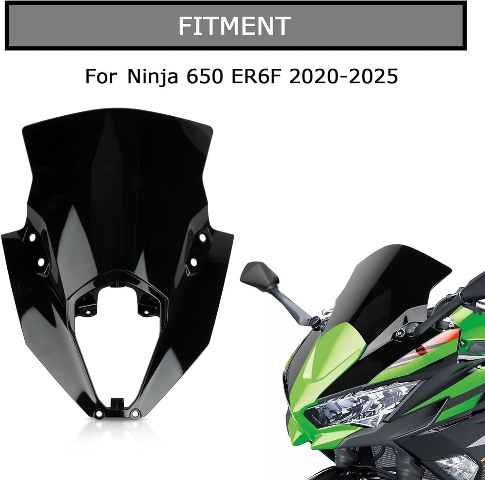PSLER wind deflector for ER6F enhances aerodynamics and ride comfort at speed.
