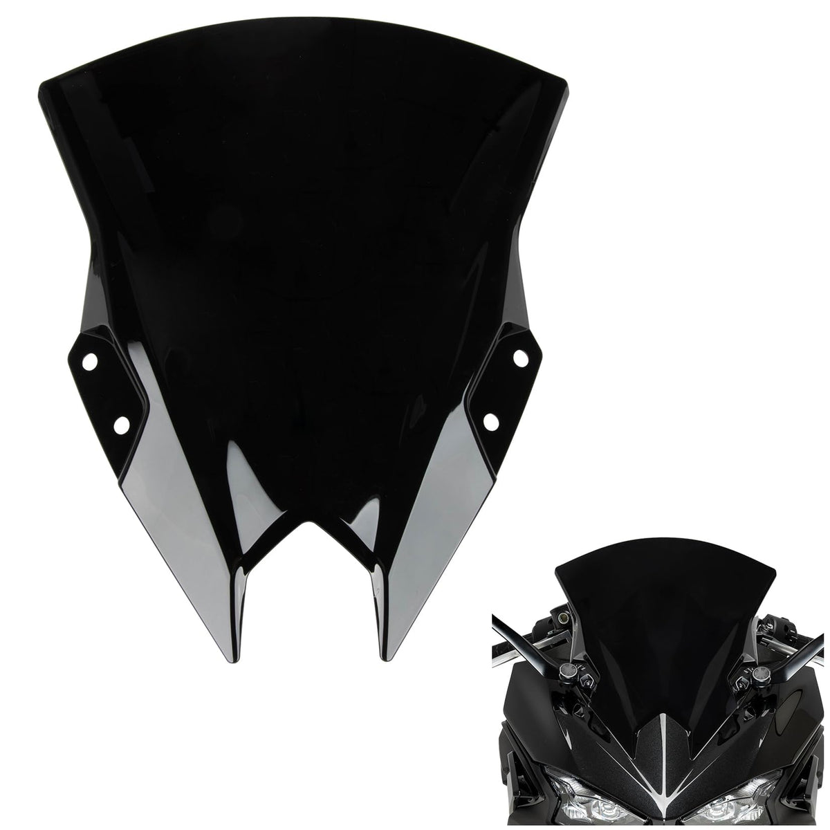 PSLER Ninja 500 SE 15in windshield front view with wind deflection