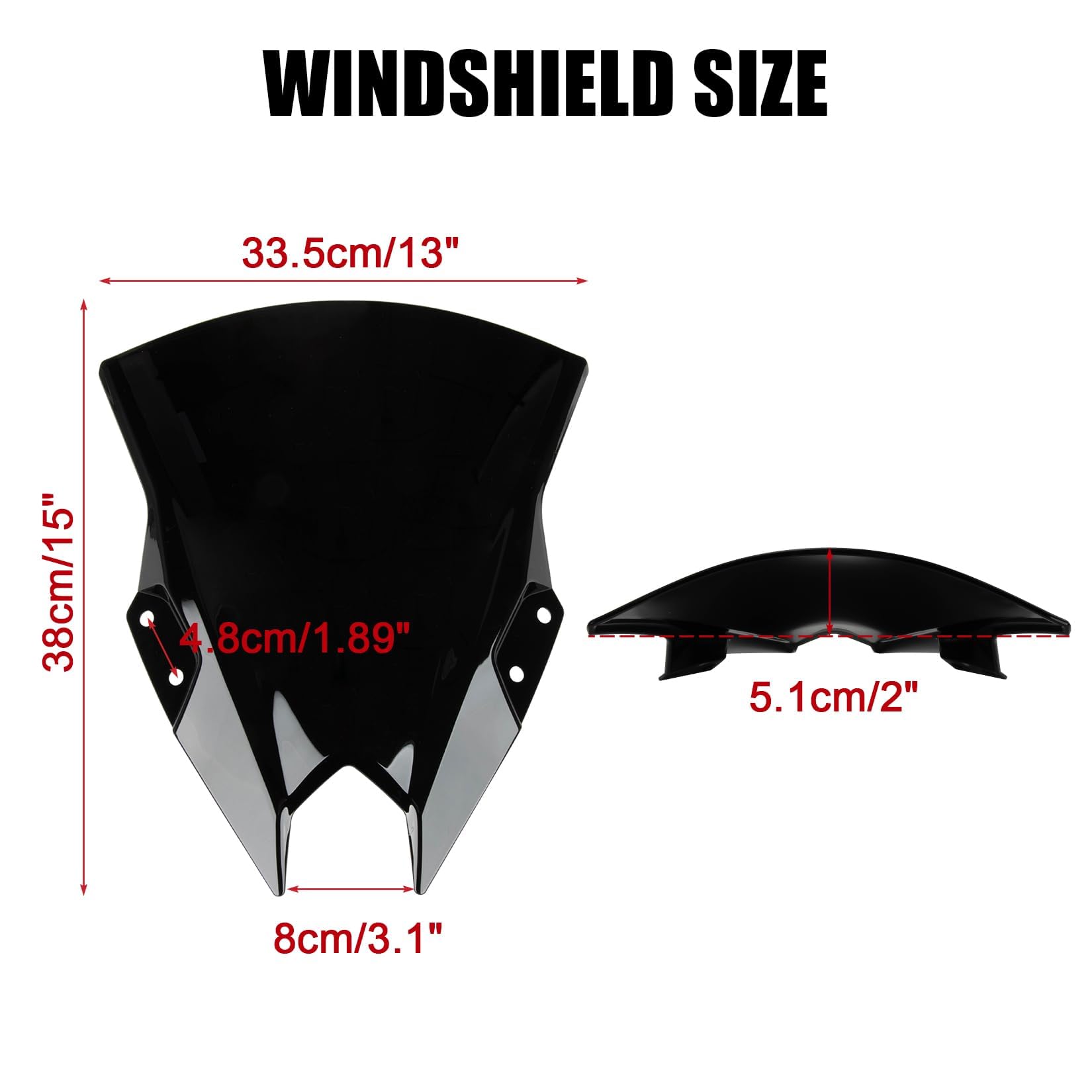 PSLER Ninja 500 SE 15in windshield top view