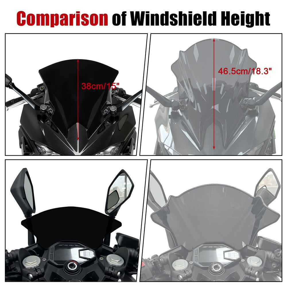 PSLER Ninja 500 SE 18in windshield top view