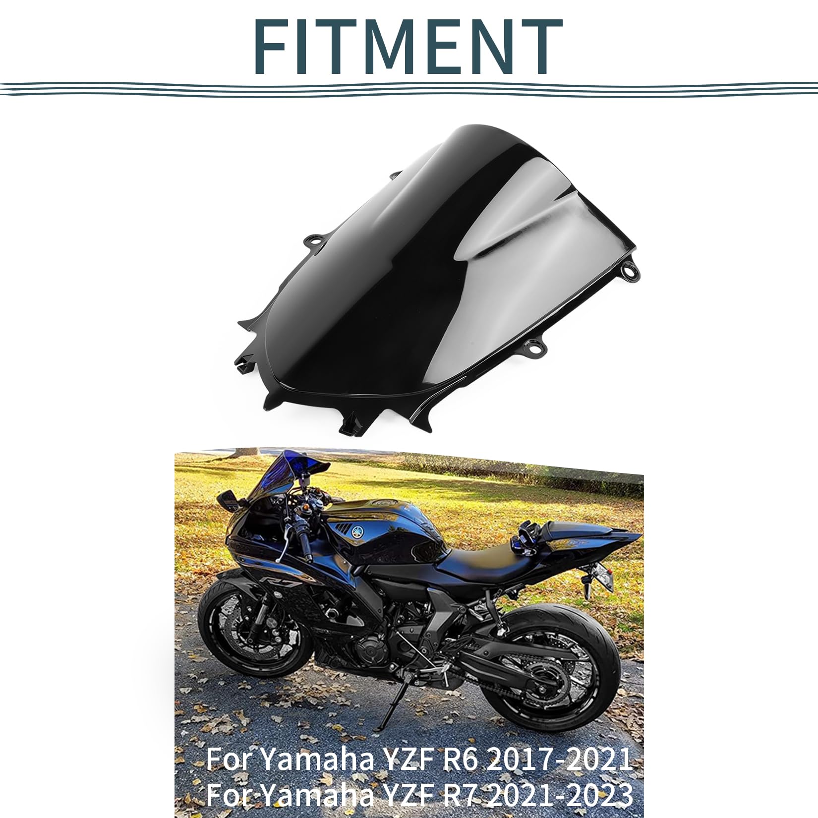 PSLER YZF R6 front windshield blue tinted reduces glare for daytime riding