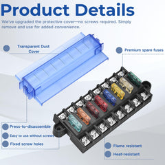 PSUPOSUQ 12V terminal block detail highlights copper screws for reliable conductivity