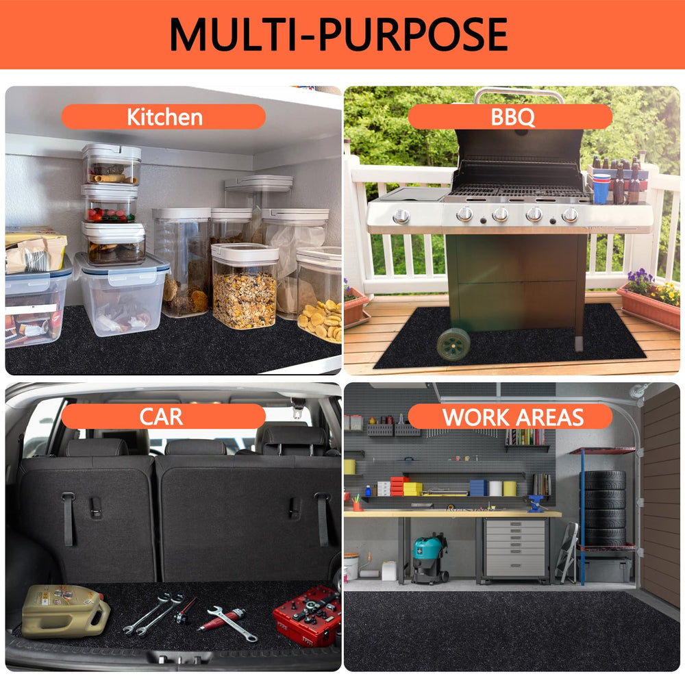 PTYTIFY cut-to-fit oil mat adapts to different garage layouts