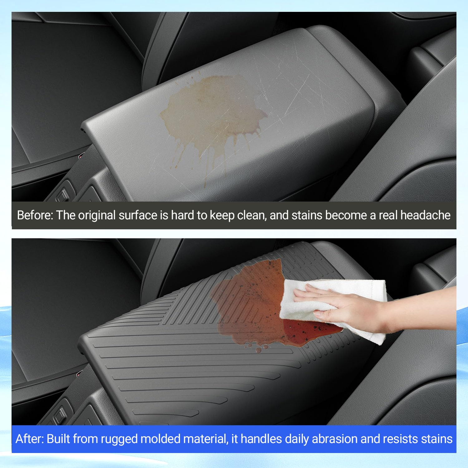 PTYYDS Bronco armrest cover defends lid from pet and daily wear scratches.