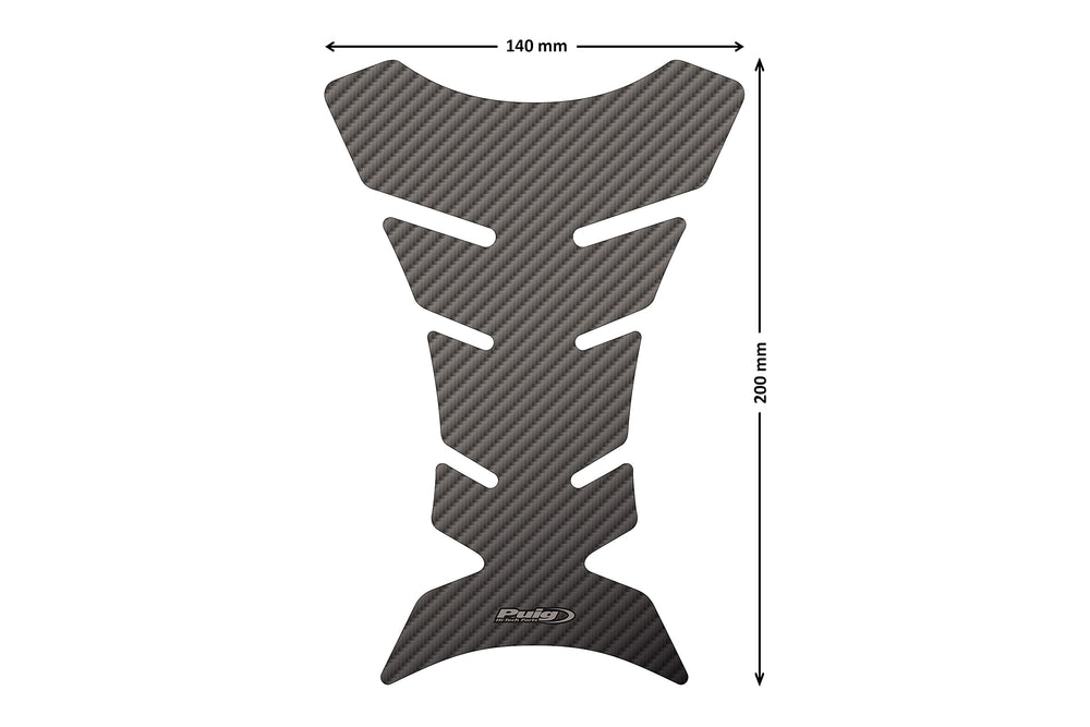 Puig 4051C carbon-look tank pad, front view, adds stylish protection against scratches