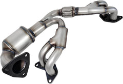 Pulcherflow catalytic converter shown with direct-fit hardware installation.