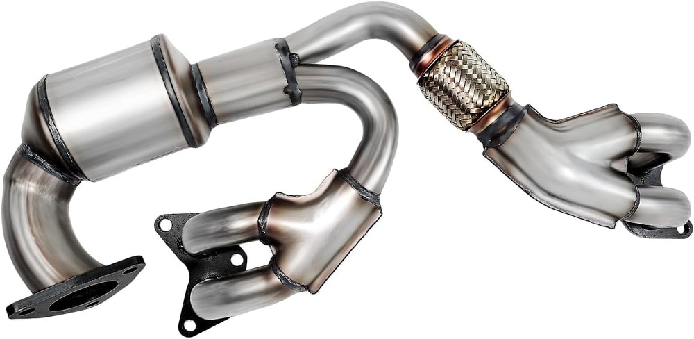 Pulcherflow stainless steel catalytic converter with mandrel bends for durability.