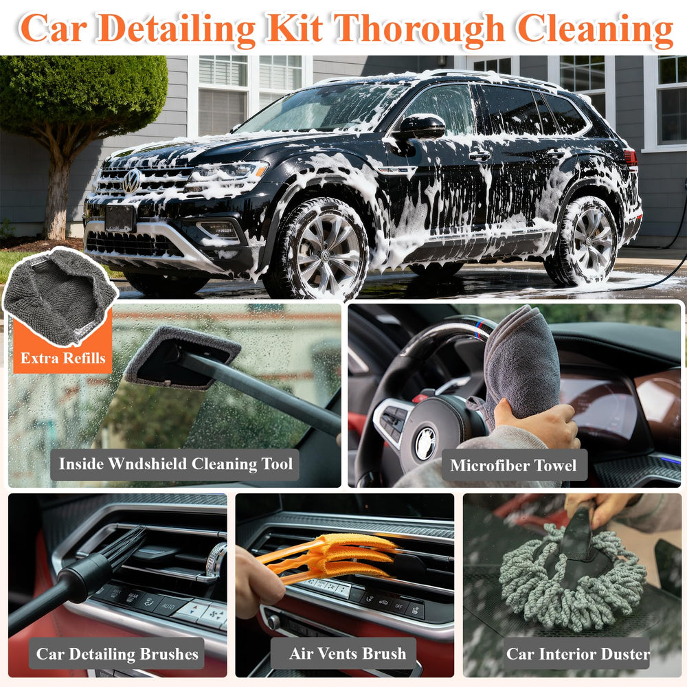 PuliKit interior detailing brushes reach vents and tight spots.