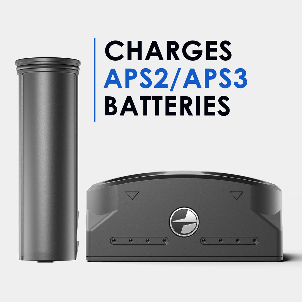 Pulsar APS Battery Charger includes USB cable and DC plug for versatile charging.