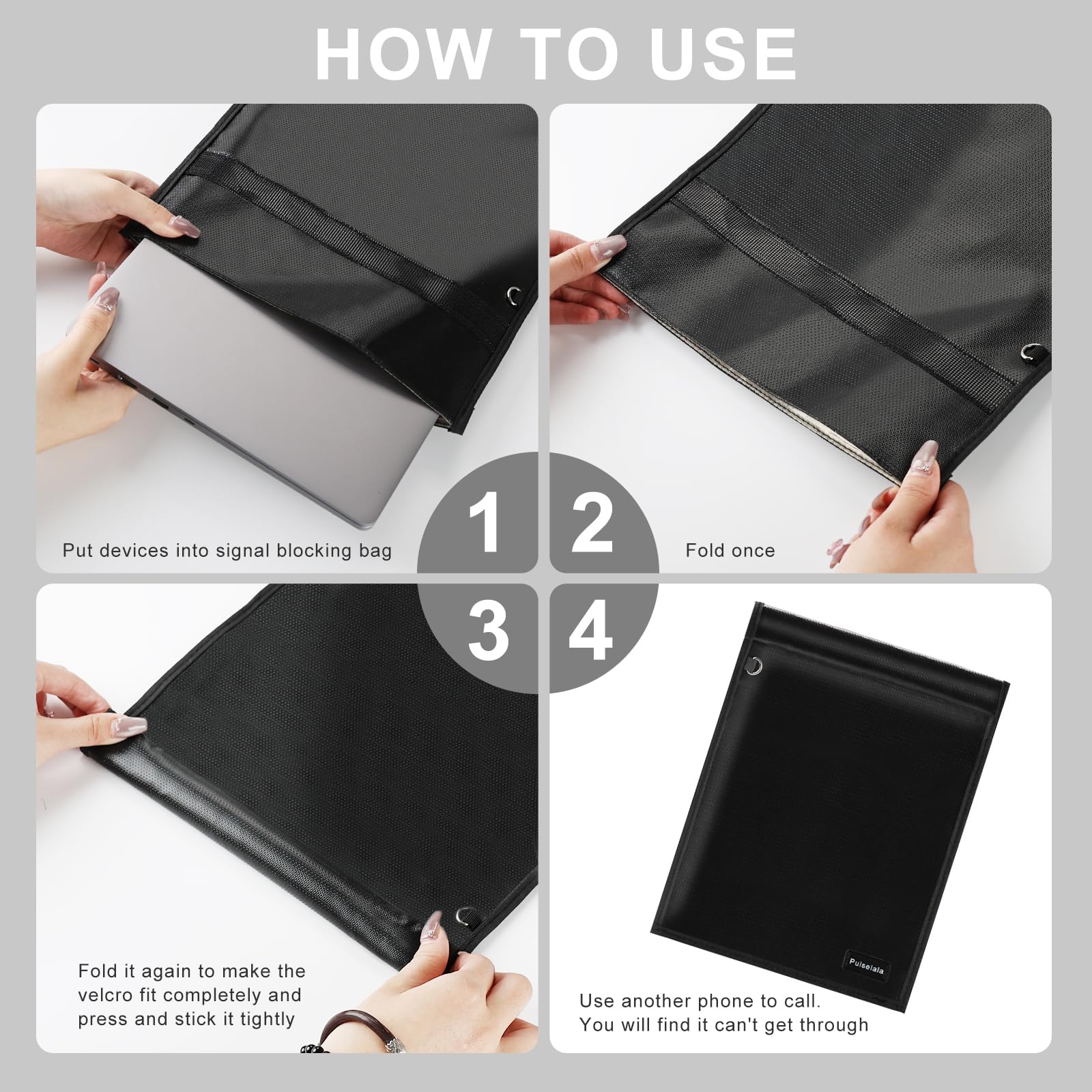 Pulselala Faraday bag interior shielding material for high protection
