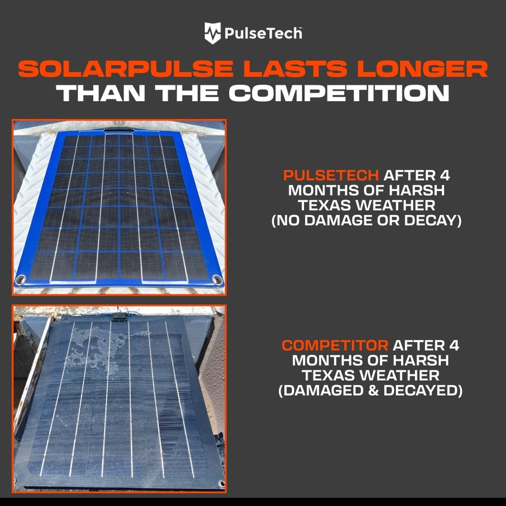 PulseTech SolarPulse aluminum backplate provides a lightweight, rigid base.