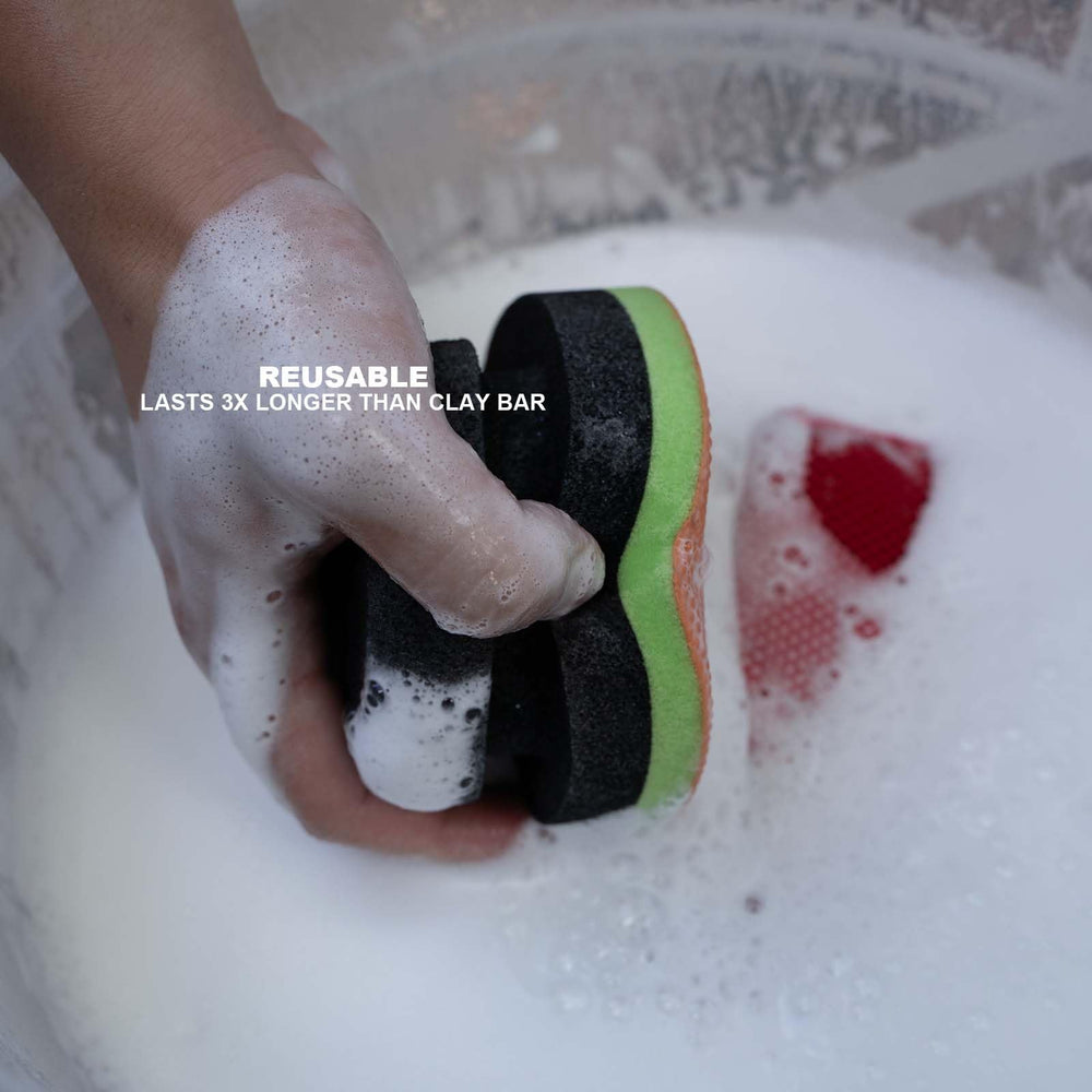 PUMBAA HOME clay pad with soap lather ready for lubrication