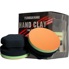 PUMBAA HOME hand clay bar pad front view showing ergonomic grip for detailing