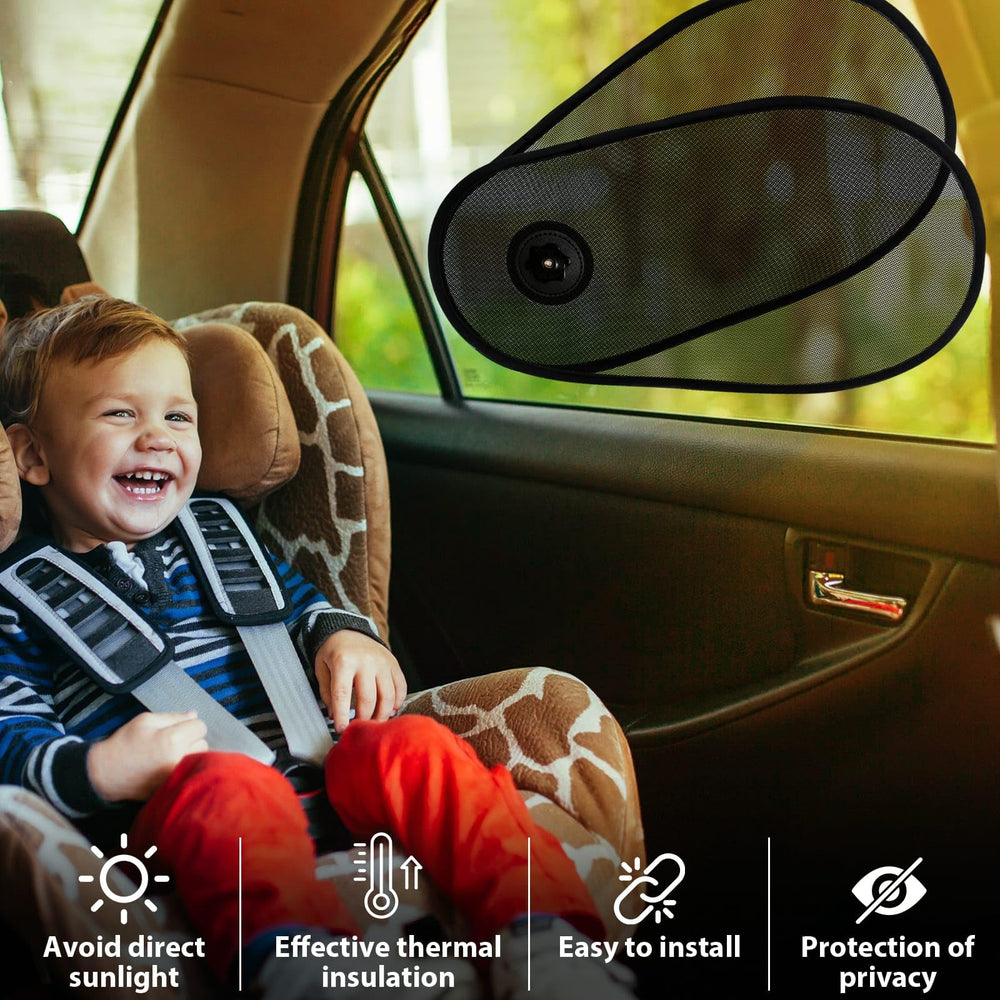 PUMHUBO two-pack sun shades for flexible family use in a car