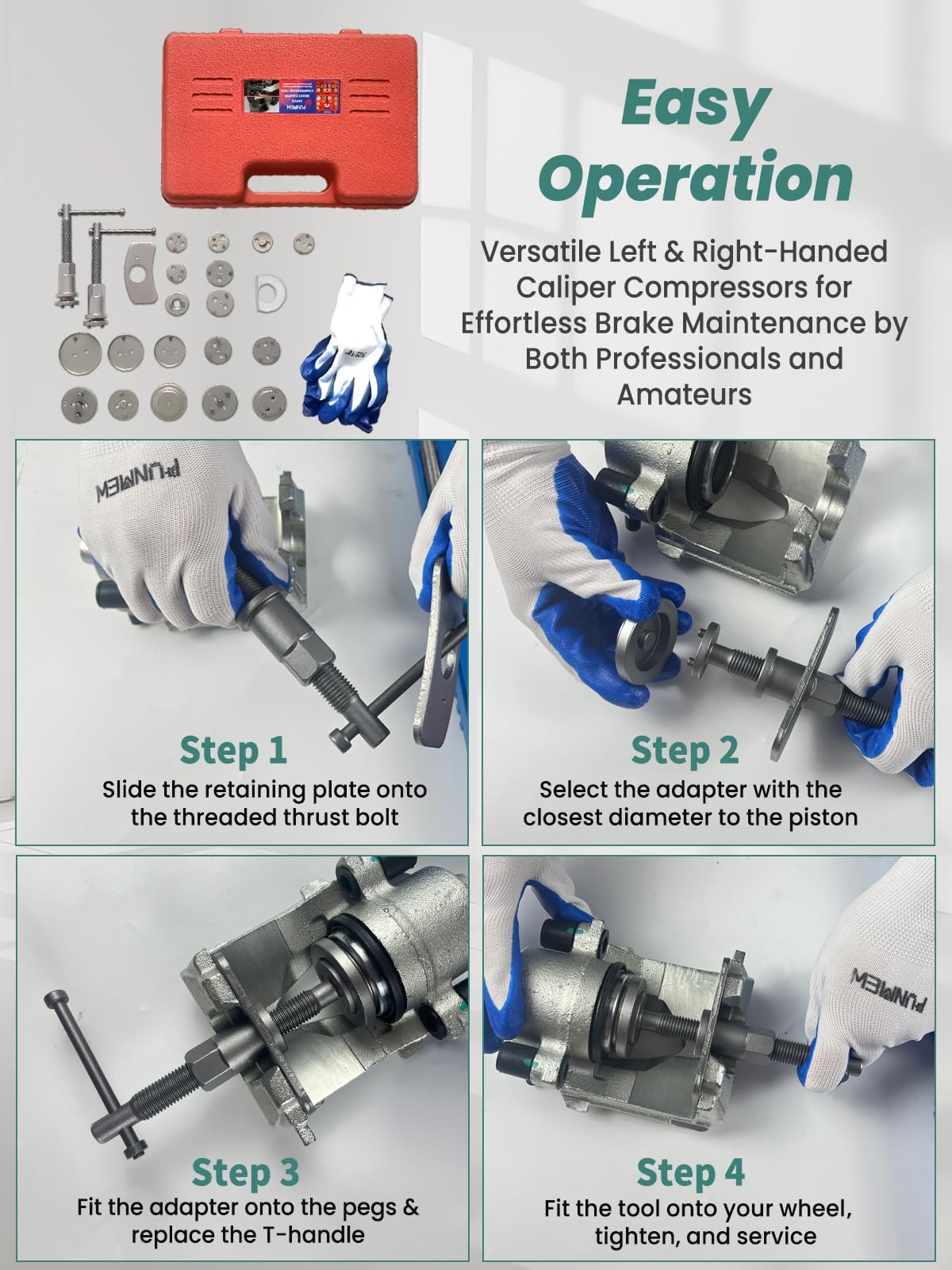 Punmew brake hanger included for easy fixture during service.