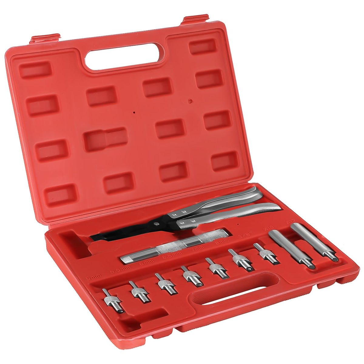 Punmew valve seal tool kit in case for organized engine maintenance.